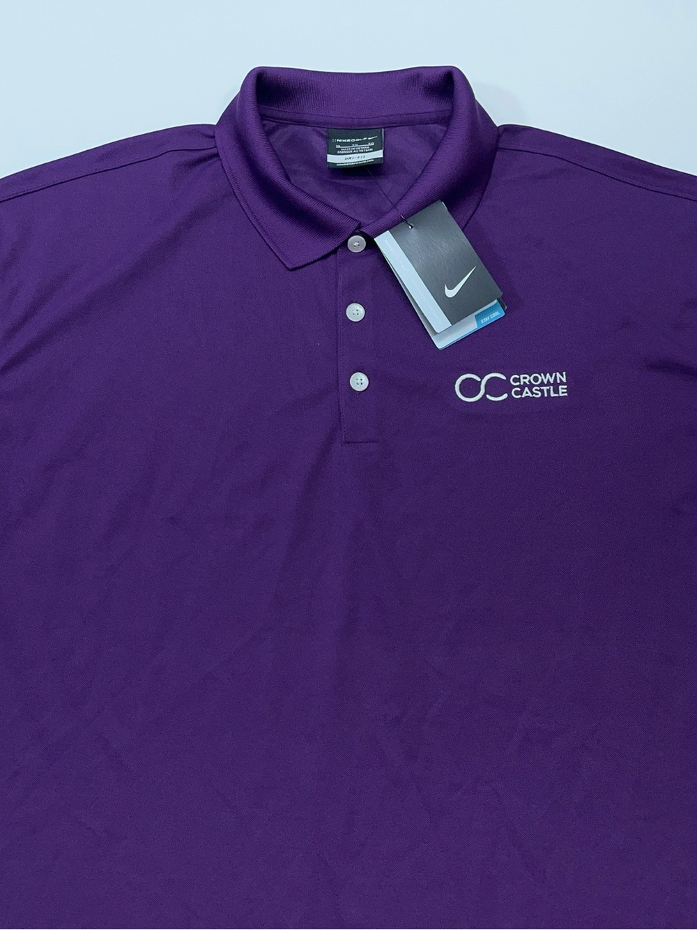 Nike Golf Polo Shirt Mens XL Dri-Fit Short Sleeve Athleisure Sports Purple NEW